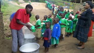 giving food to needy children and orphans