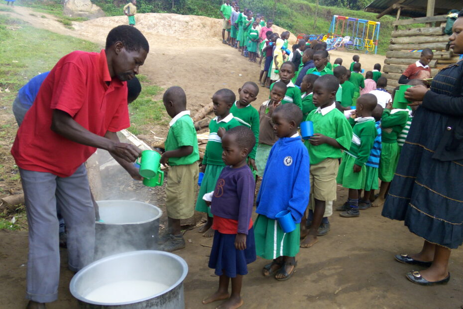 giving food to needy children and orphans